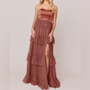 Revelry Frankie Convertible Satin + Tulle Dress